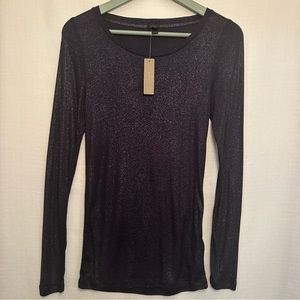 J. Crew Long Sleeve Navy Blue Sparkles Size Medium